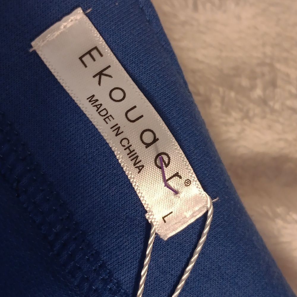 Blue Long Sleeve Full Zip Robe With Pockets - Picture 6 of 7